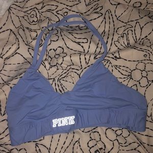 baby blue/purple halter sports bra